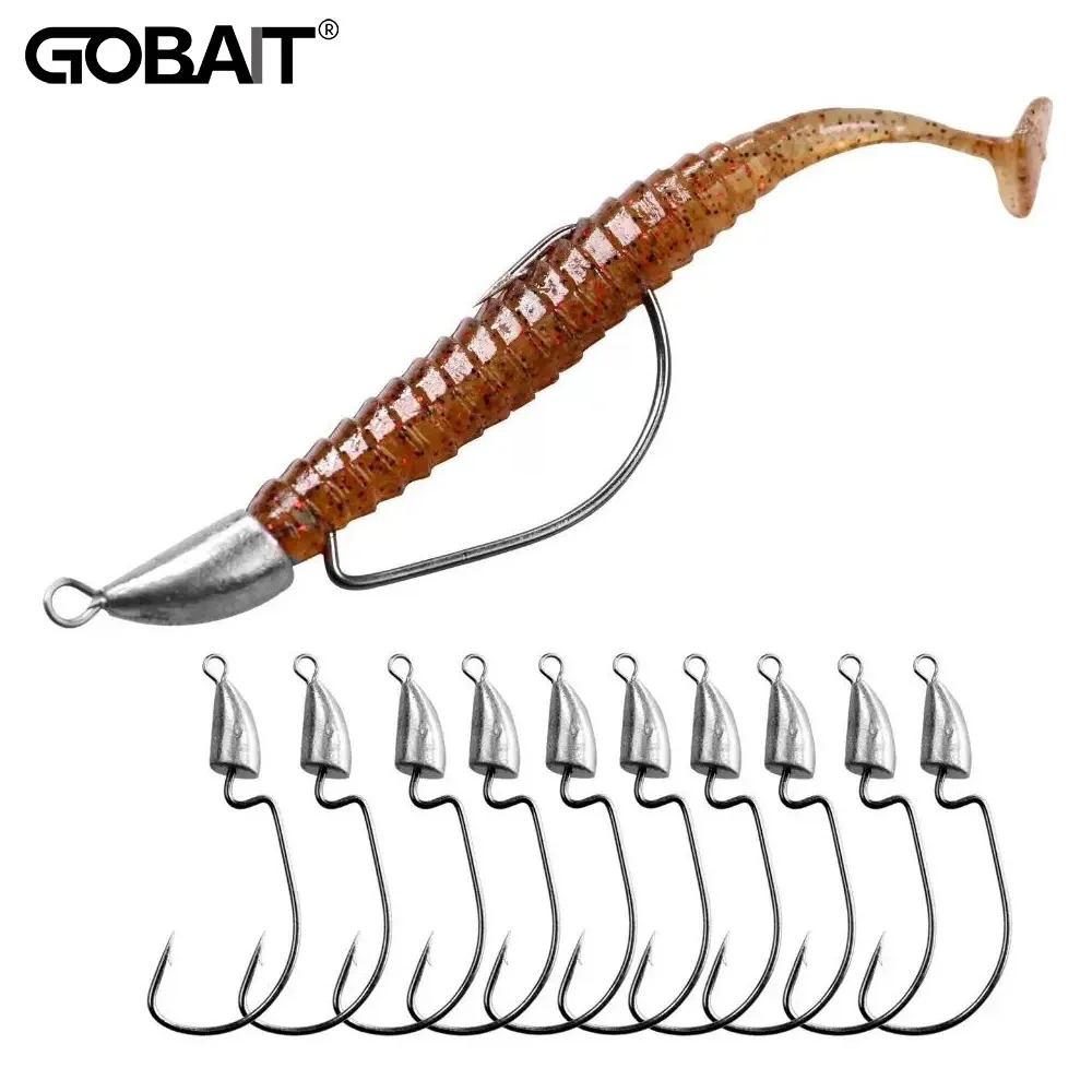 Fishing Hook Offset - 10 adet Metal Jig kafa solucan